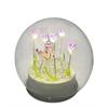 LED Glaskugel Schmetterling  Blumen in der Farbe Purple  12x11cm
