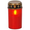 LED Grabkerze rot  Kunststoff  D 7.2cm x H12cm  12 St im Display