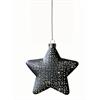 LED Hänger als Stern  aus Glas schwarz 15 LED  5.3 x 15 x 15cm