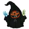 LED Kapuzen Figur Halloween  als Kürbis Gesicht  aus Terrakotta