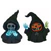 LED Kapuzen Figuren Halloween  2-assortiert, Skelett und Kürbis  Gesicht