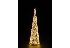 LED Kegel weiss Outdoor  aus Metall mit 300 LED Micro Light  Grösse 16x16x60cm