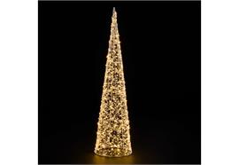 LED Kegel weiss Outdoor  aus Metall mit 400 LED Micro Light  Grösse 20x20x80cm