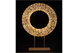 LED Kranz gold Outdoor  aus Metall mit 3456 LED Micro Light  Durchmesser Kranz 50cm