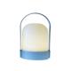 LED Lampe Metall blau  mit Kunststoff Haube  D:13cm H:21.5cm
