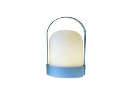 LED Lampe Metall blau  mit Kunststoff Haube  D:13cm H:21.5cm