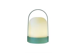 LED Lampe Metall grün  mit Kunststoff Haube  D:13cm H:21.5cm