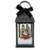 LED Laterne aus Kunststoff  10.5x10.5x22.5cm  schwarz mit Innendeko