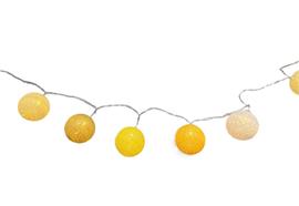 LED Lichterkette Cotton Ball "gelb" mit 10 LED  L: 135cm  D: Kugeln 6cm