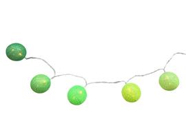 LED Lichterkette Cotton Ball "grün" mit 10 LED  L: 135cm  D: Kugeln 6cm