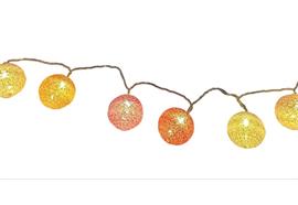 LED Lichterkette Cotton Ball "rosa" mit 10 LED  L: 165cm  D: Kugeln 6cm