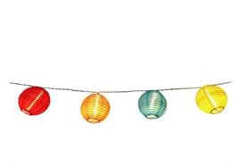 LED Lichterkette Outdoor mit farbigen  Nylon Balls  D: 7cm mit 10 LED