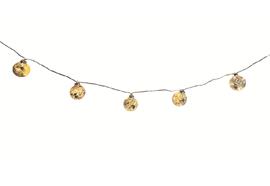 LED Lichterkette transparent Silber  mit Stern Effekt  L: 180cm - 10 Kugeln mit je 5 LED