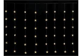 LED Lichtervorhang Outdoor mit Sternen 48 LED  B:175cm H:120cm  Warm weisses Licht
