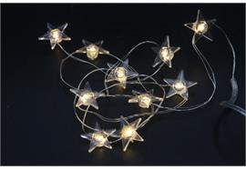 LED Micro Draht Lichterkette  mit 30 LED und Sternen  L: 290cm  silber Draht