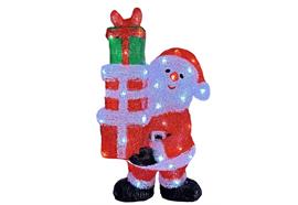 LED Outdoor Acryl Santa  mit Geschenken  mit 60 LED  kalt weiss