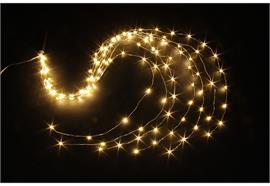 LED Outdoor Lichterkettenstrang  125 LED, L: 100cm, silber Draht  Warm weiss Licht