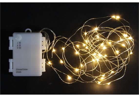 EF 3X Silberdraht Licht Beleuchtung Lichterkette 40 LED Weihnacht WARM WEISS 