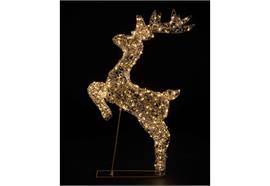 LED Rentier gold Outdoor  aus Metall mit 400 LED Micro Light  Grösse 12x37x64cm