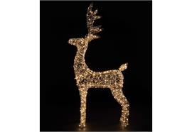 LED Rentier gold Outdoor  aus Metall mit 600 LED Micro Light  Grösse 23x52x80cm