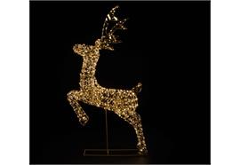 LED Rentier gold Outdoor  aus Metall mit 600LED Micro Light  goldige PET Streifen