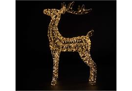 LED Rentier gold Outdoor  aus Metall mit 600LED Micro Light  goldige PET Streifen