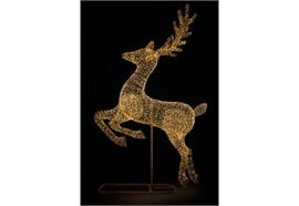 LED Rentier gold Outdoor  aus Metall mit 8300 LED Micro Light  Grösse 60x180x287cm
