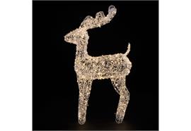 LED Rentier weiss Outdoor  aus Metall mit 500 LED Micro Light  Grösse 30x15x60cm