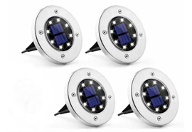 LED Solar Boden Leuchte  4er Set mit je 8 LED