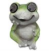 LED Solar Frosch  mit bewegenden LED Augen  aus Polyresin  Grösse 9.5x9.5x11.7cm
