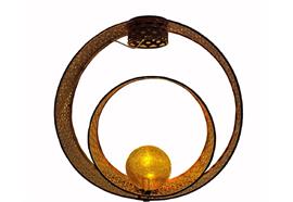 LED Solar Gartenleuchte  zum Stecken aus Metall  Crackle-Glas und Rostoptik