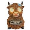 LED Solar Hochlandrind  mit beweglichen LED Augen  2 LED warm weiss  Welcome