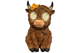 LED Solar Hochlandrind  mit beweglichen LED Augen
