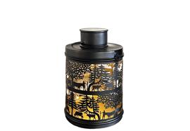 LED Solar Laterne 2 in 1  gestanztes Muster mit Alpaufzug  zum Hängen oder Stellen