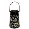 LED Solar Laterne  aus Metall mit 1 LED  Design Blumen  D:11cm H:17.5cm