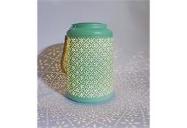 LED Solar Laterne  in Grün aus Metall  D15.5cm H25.5cm