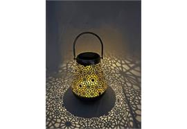 LED Solar Laterne Metall  konisch mit 1warm weissen LED  Farbe: Bronze