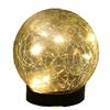 LED Solar Leuchte Crackle Ball  mit 10 LED warm weisses Licht