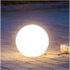 LED Solar Outdoor Kugel D:20cm  mit 2 LED warm weiss  mit ON / OFF Schalter