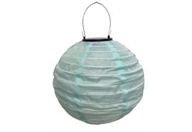 LED Solar Outdoor Lampion  mit 1 LED D:25cm  Farbe: Hellblau  Warm weisses Licht