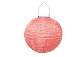 LED Solar Outdoor Lampion  mit 1 LED D:25cm  Farbe: Rosa Nr.51  Warm weisses Licht