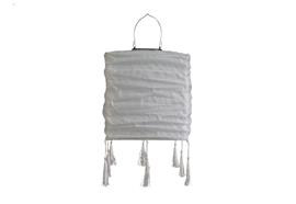 LED Solar Outdoor Lampion  Weiss Quadratisch  L:20cm B:20cm H:23cm  1 warm weisse LED