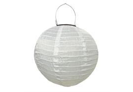 LED Solar Outdoor Lampion  Weiss Rund D:25cm  Warm weisses Licht - 1 LED