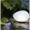 LED Solar Outdoor Stein  Farbe weiss  Grösse:17x14x12cm  Material: Glas, Kunststoff