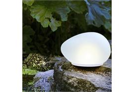 LED Solar Outdoor Stein  Farbe weiss  Grösse:17x14x12cm  Material: Glas, Kunststoff