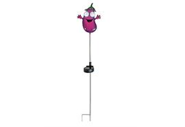 LED Solar Sticker  mit beweglichen LED Augen  Aubergine  2 LED warm weiss