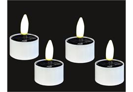 LED Solar Teelicht  4er Set  warm weisses Licht
