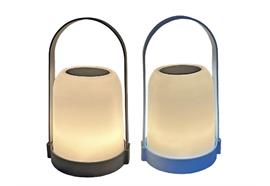LED Solar Tischlampe  2 Farben assortiert  weiss antrazhit und weiss blau