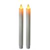 LED Stabkerze weiss aus Wachs  2er Set, D:2cm - H:24cm  mit beweglicher Flamme