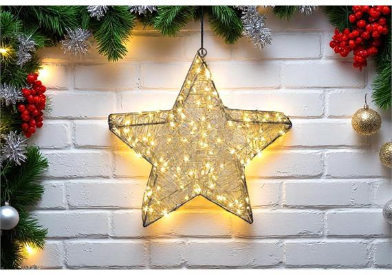 LED Silhouette Weihnachtsbaum Silber - 50 Warmweiße LEDs Metall